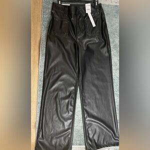 Black Faux Leather Pants